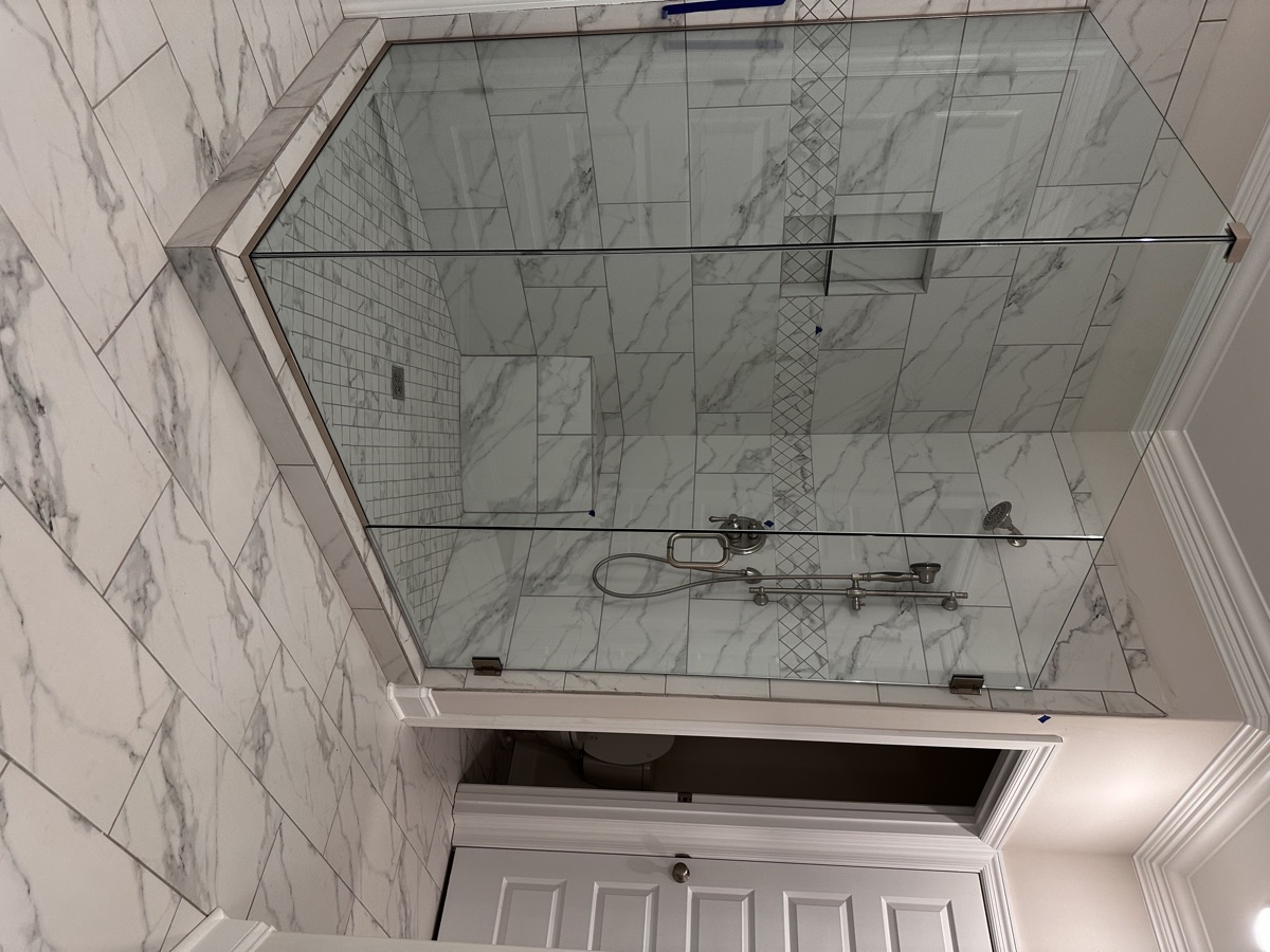 Custom shower tile installation